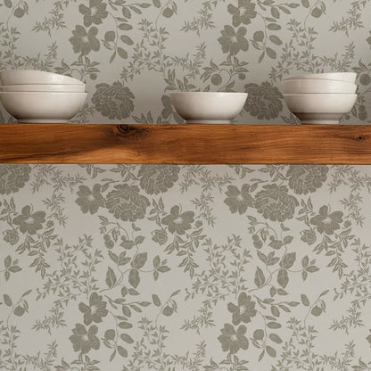 Ottilie Clay Tossed Florals Wallpaper