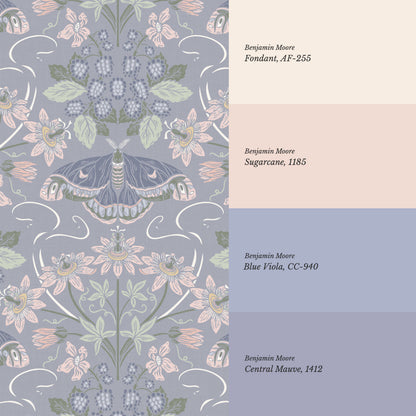 Parker Passionflower Garden Lilac Wallpaper