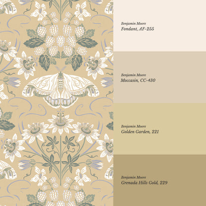Parker Passionflower Garden Buttercup Wallpaper