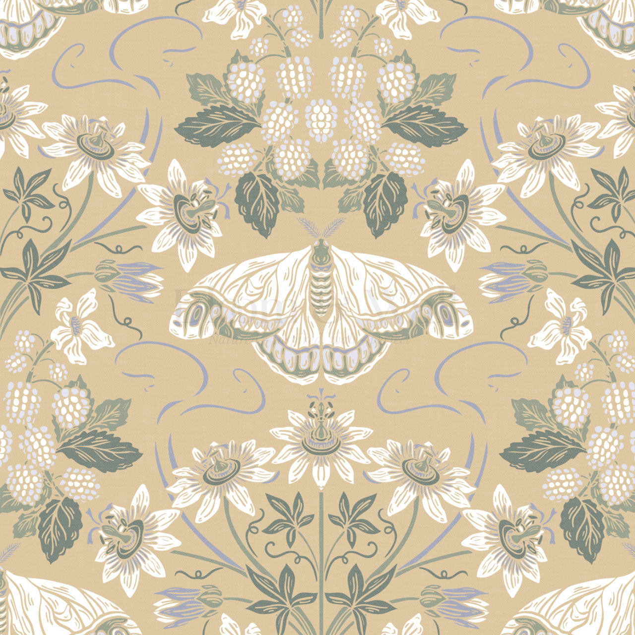 Parker Passionflower Garden Buttercup Wallpaper