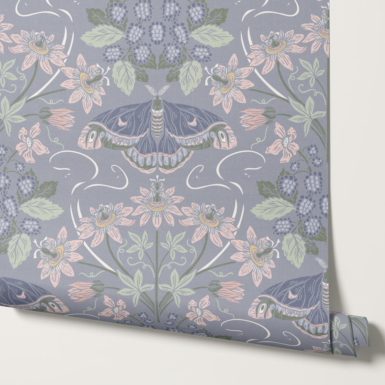 Parker Passionflower Garden Lilac Wallpaper