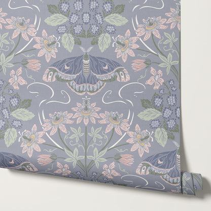 Parker Passionflower Garden Lilac Wallpaper