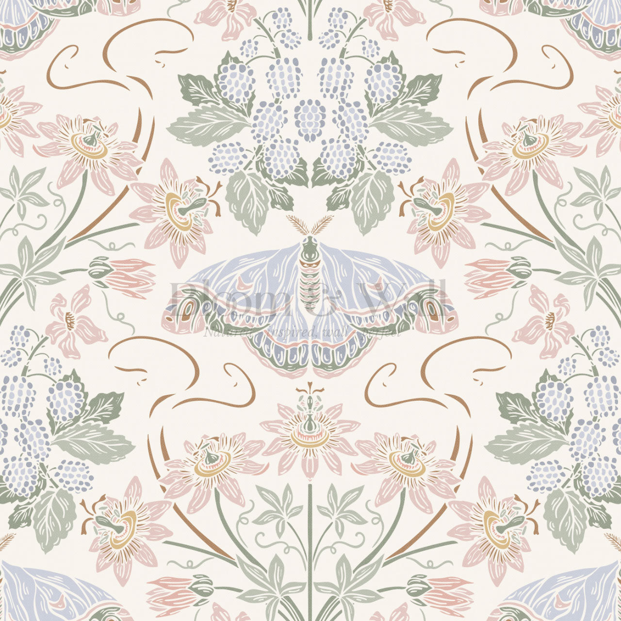 Parker Passionflower Garden Pastel Wallpaper