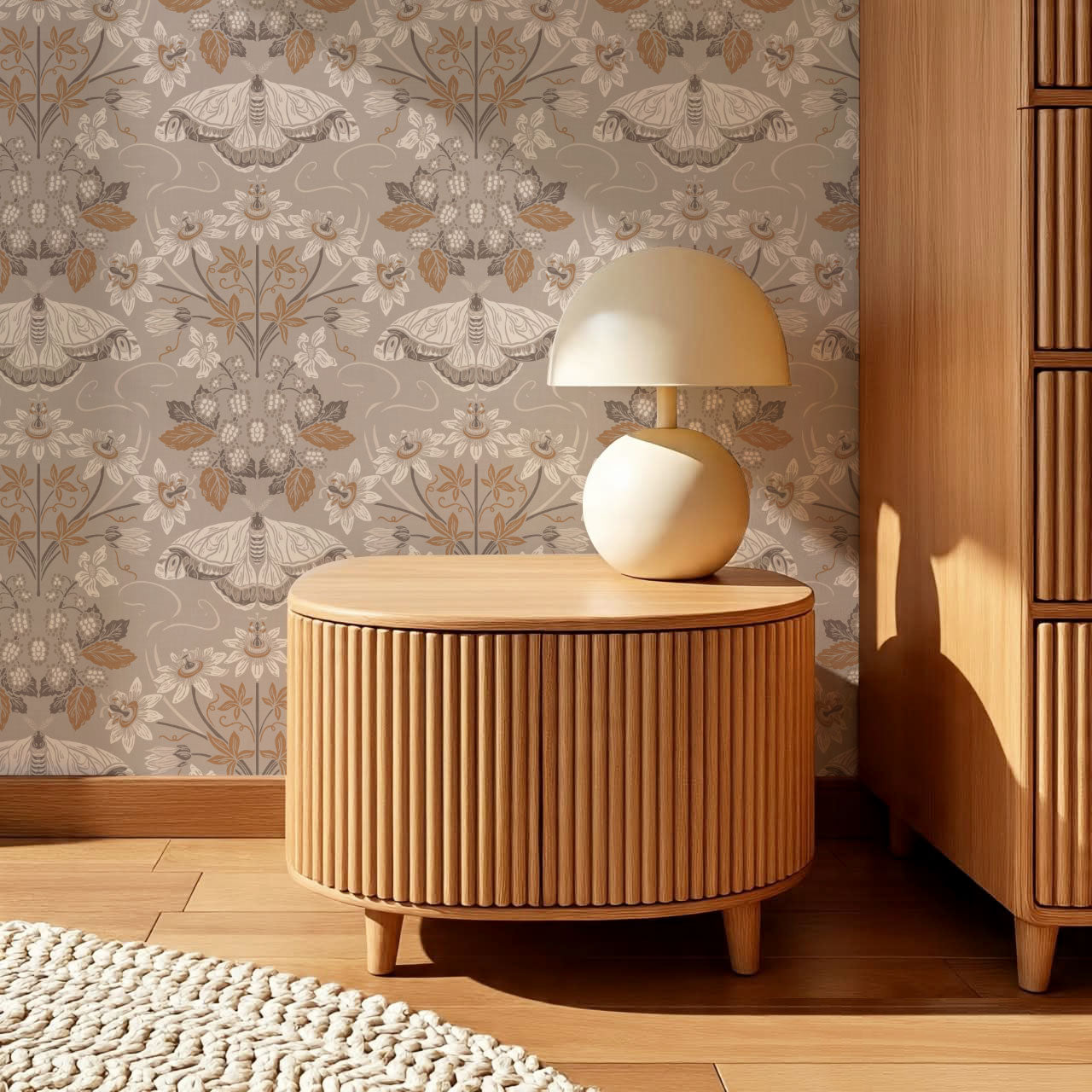 Parker Passionflower Garden Beige Wallpaper