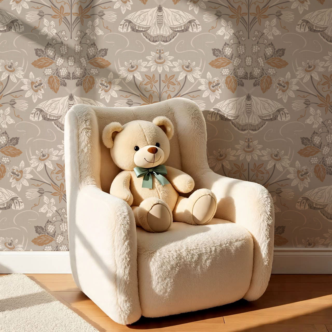 Parker Passionflower Garden Beige Wallpaper