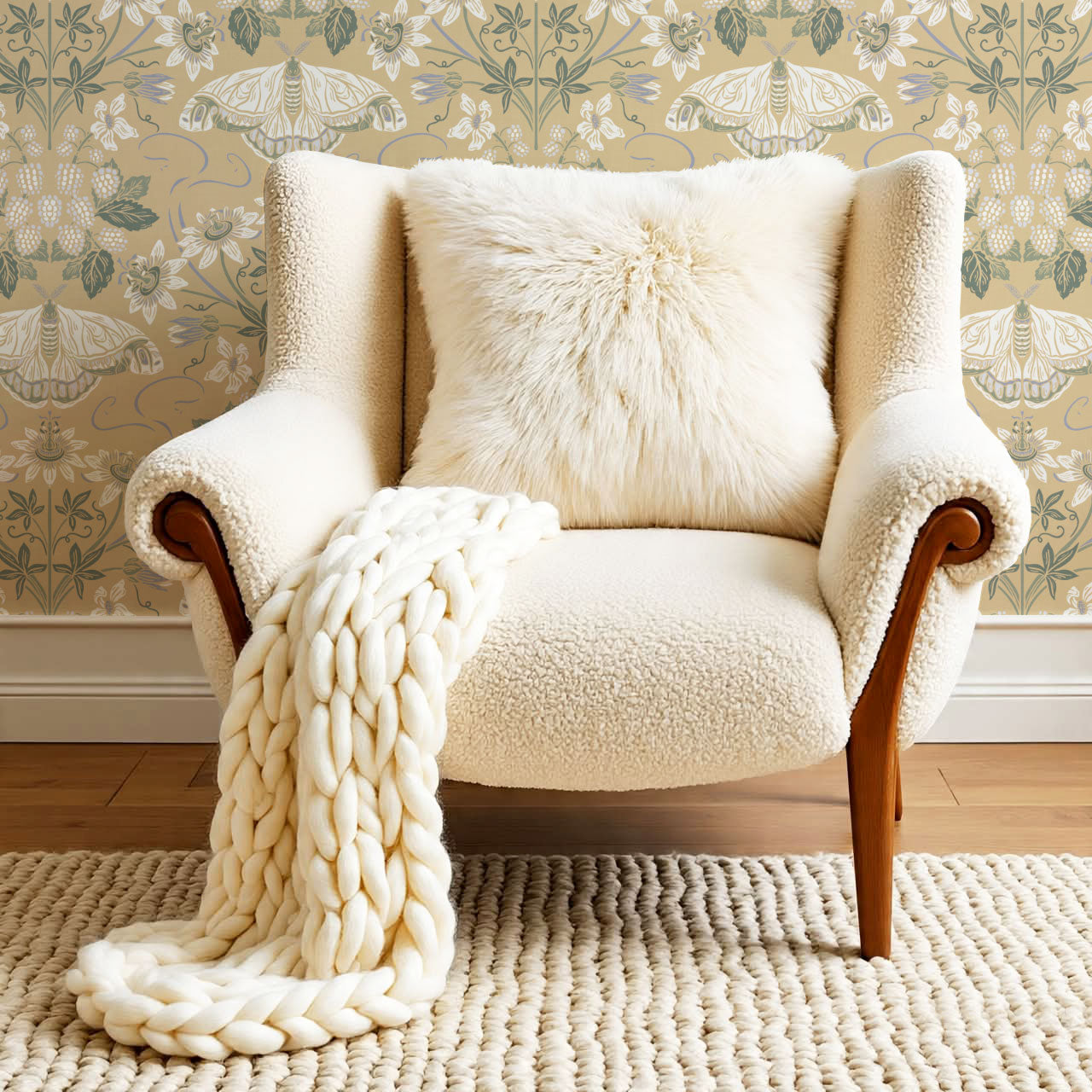 Parker Passionflower Garden Buttercup Wallpaper