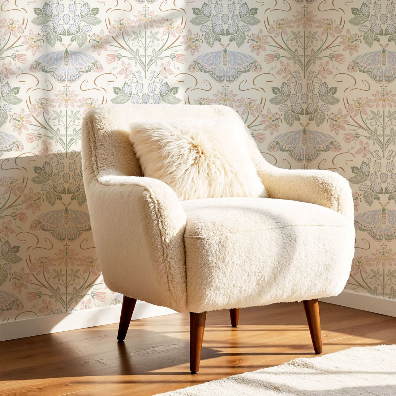 Parker Passionflower Garden Pastel Wallpaper