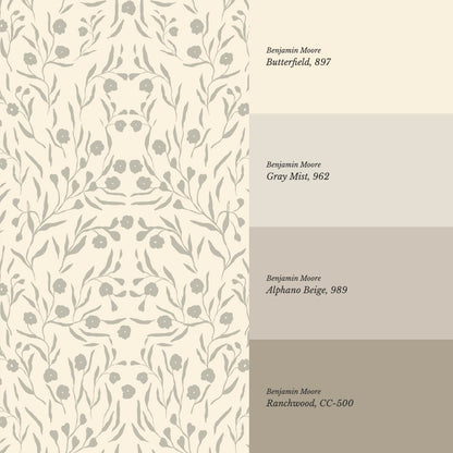 Paula Heritage Floral Butter Stone Wallpaper