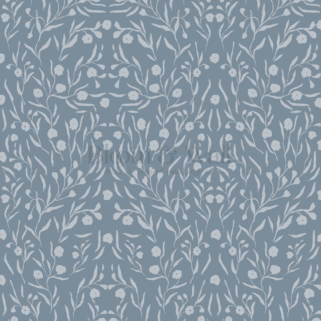 Paula Heritage Floral Blue Sky Wallpaper