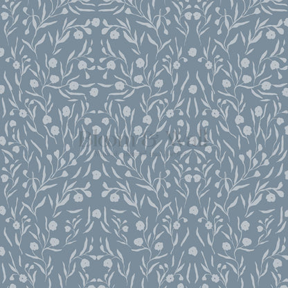 Paula Heritage Floral Blue Sky Wallpaper