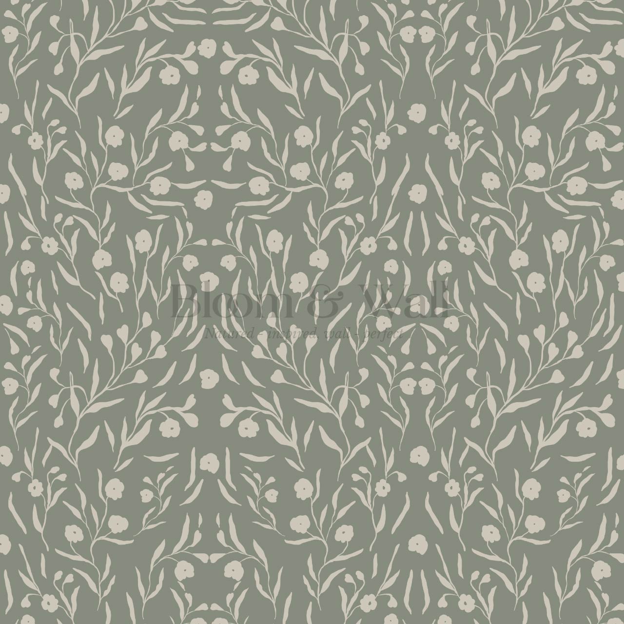 Paula Heritage Floral Sage Taupe Wallpaper