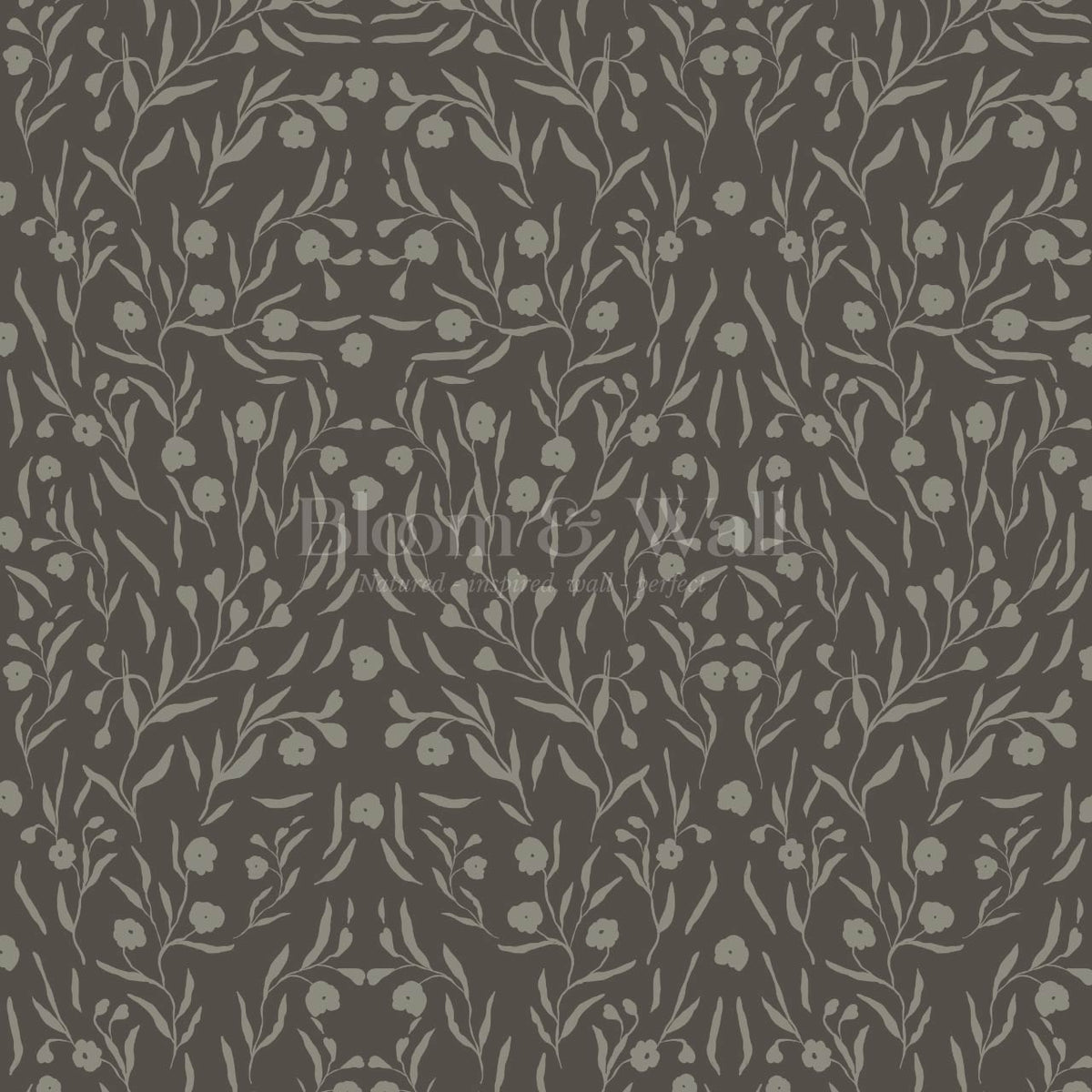Paula Heritage Floral Brown Taupe Wallpaper