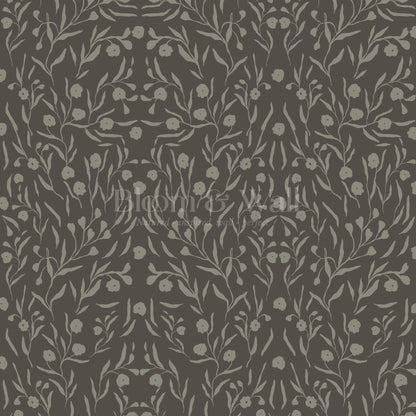 Paula Heritage Floral Brown Taupe Wallpaper