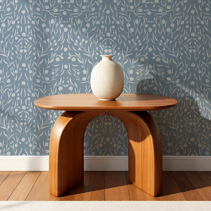 Paula Heritage Floral Blue Sky Wallpaper