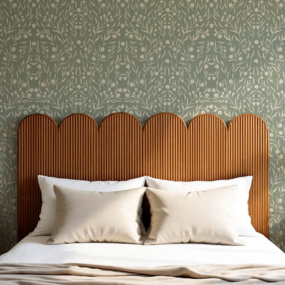Paula Heritage Floral Sage Taupe Wallpaper