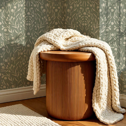 Paula Heritage Floral Sage Taupe Wallpaper