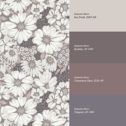 Pauline Daisy Bouquet Lavender Wallpaper