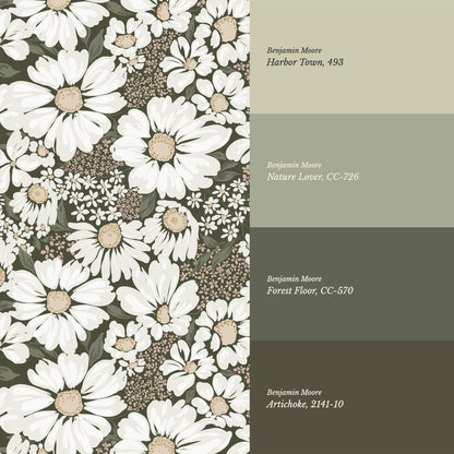 Pauline Daisy Bouquet Forest Wallpaper