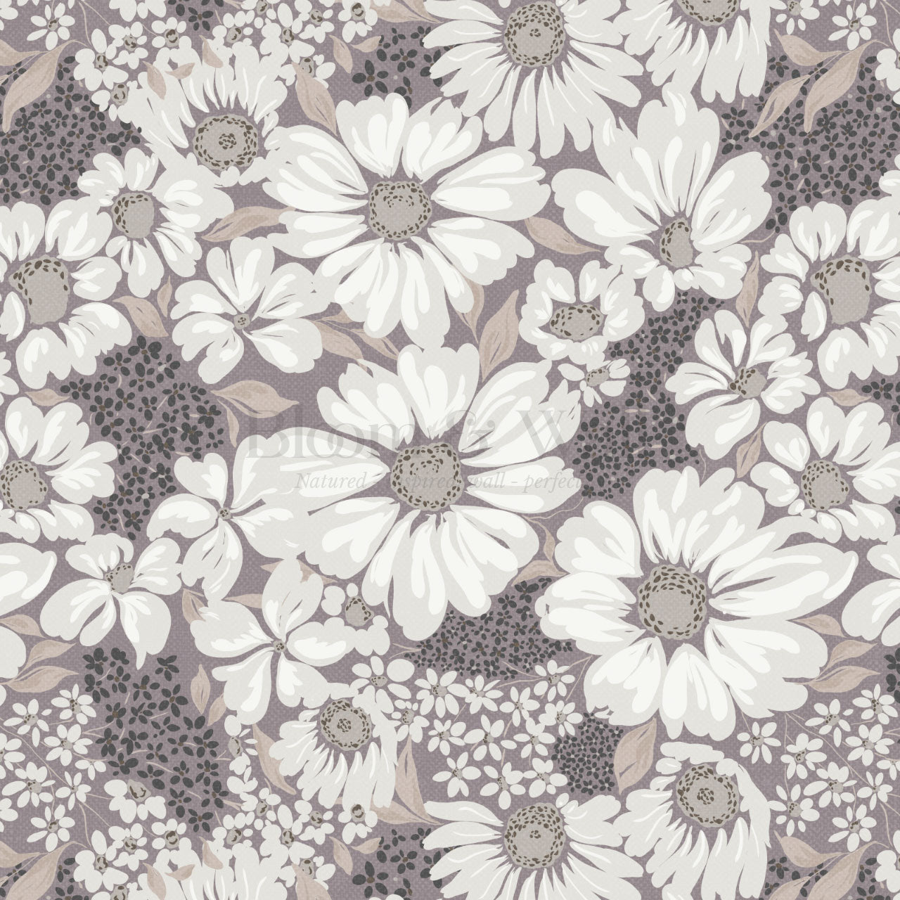 Pauline Daisy Bouquet Lavender Wallpaper