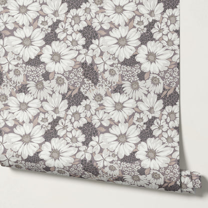 Pauline Daisy Bouquet Lavender Wallpaper