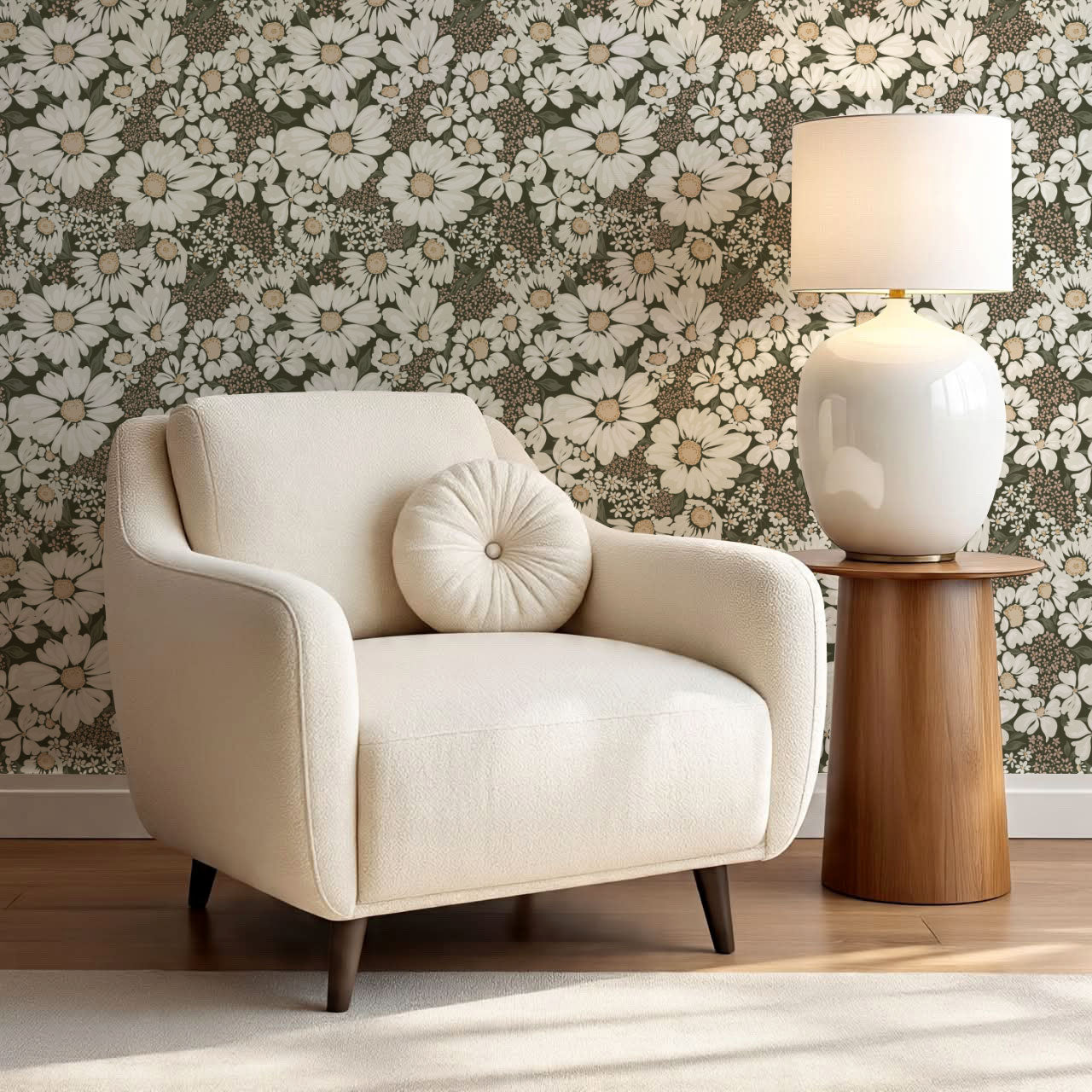Pauline Daisy Bouquet Forest Wallpaper