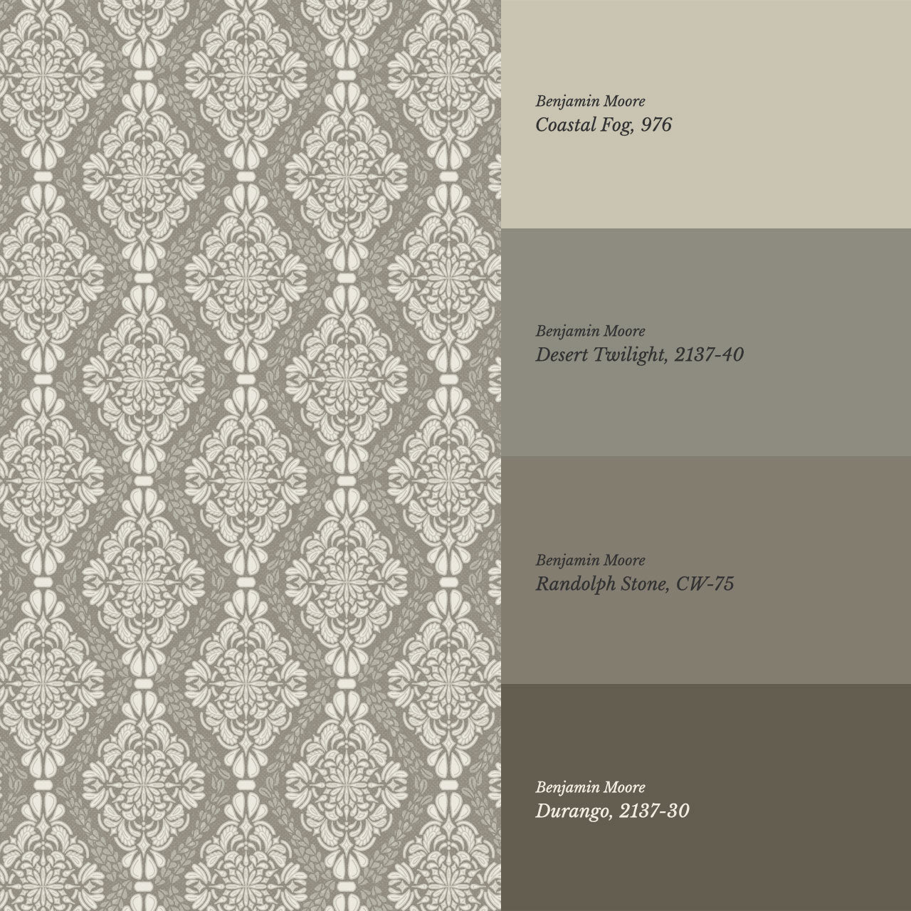 Pearl Imperial Damask Stone Wallpaper
