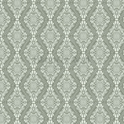 Pearl Imperial Damask Garden Green Wallpaper