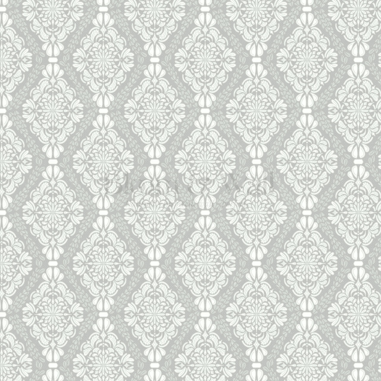 Pearl Imperial Damask Silver Wallpaper