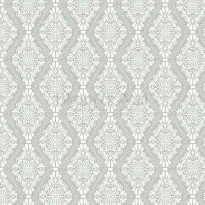 Pearl Imperial Damask Silver Wallpaper