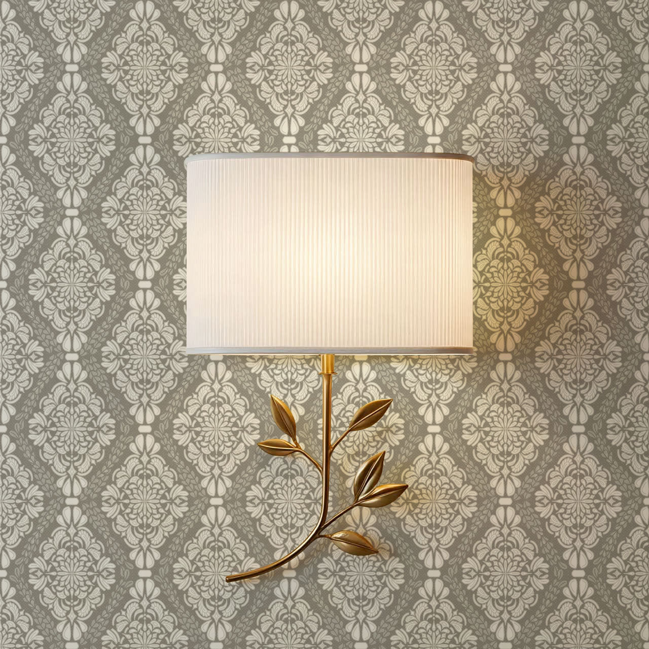 Pearl Imperial Damask Stone Wallpaper