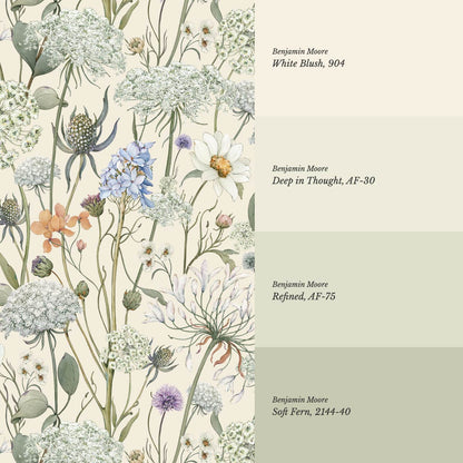 Perlette Wildflower Whisper Cream Wallpaper