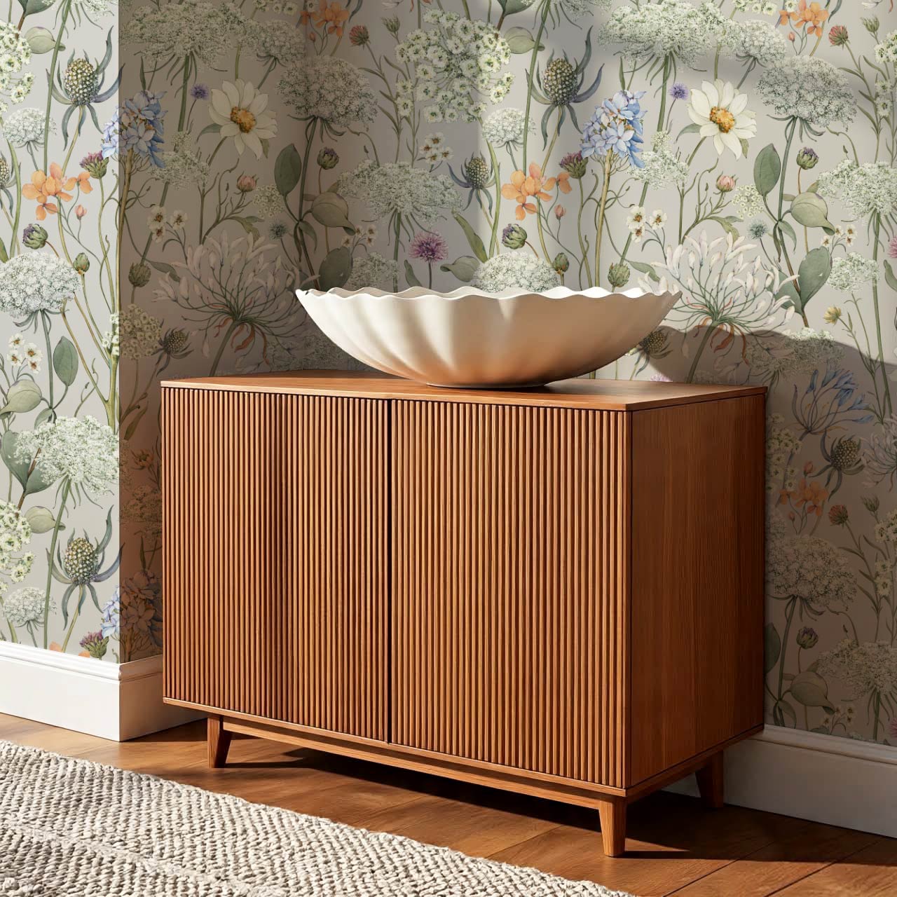 Perlette Wildflower Whisper Dove Gray Wallpaper