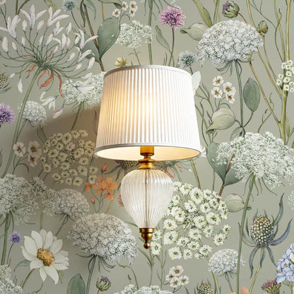 Perlette Wildflower Whisper Sage Wallpaper