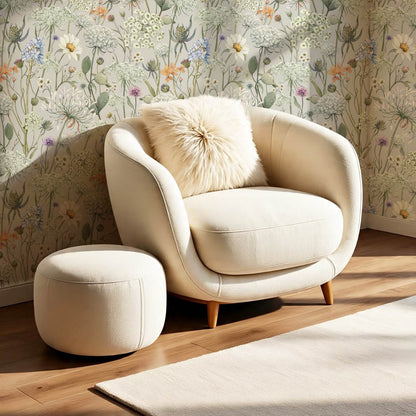 Perlette Wildflower Whisper Dove Gray Wallpaper