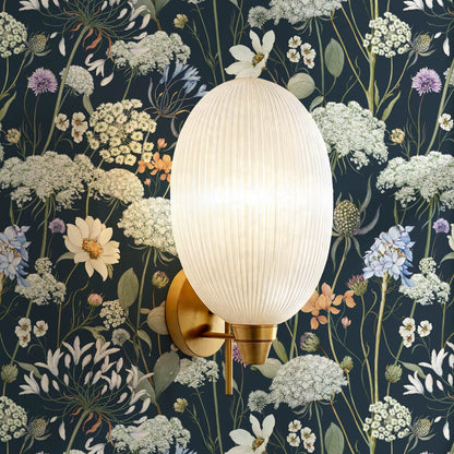 Perlette Wildflower Whisper Navy Wallpaper