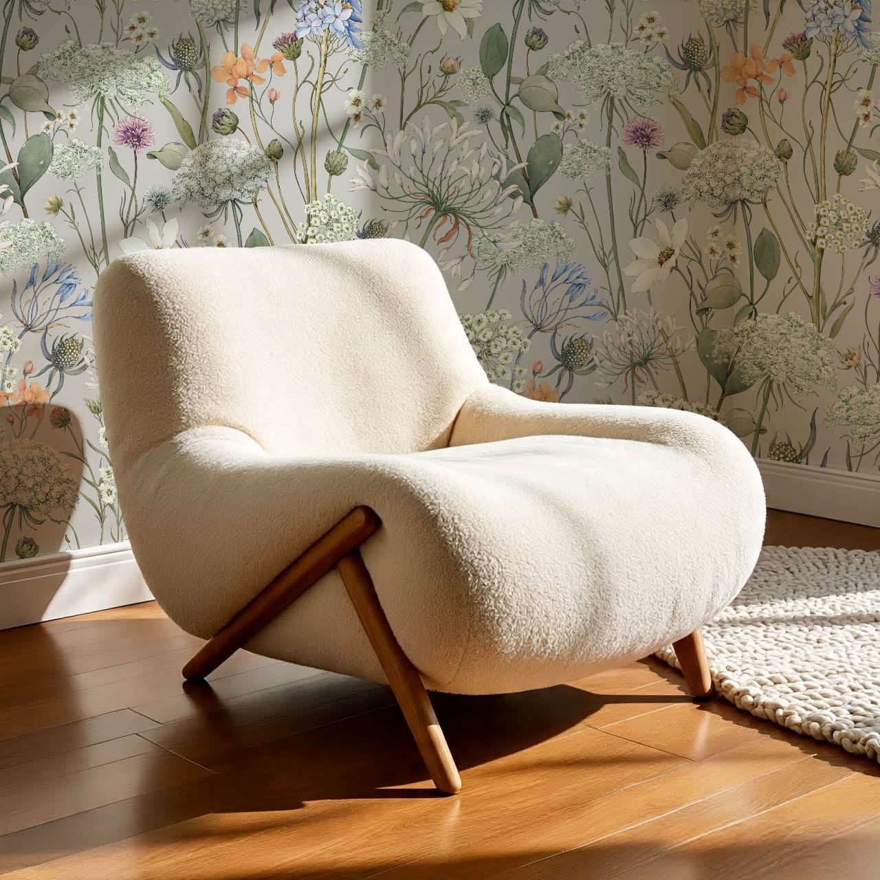 Perlette Wildflower Whisper Dove Gray Wallpaper