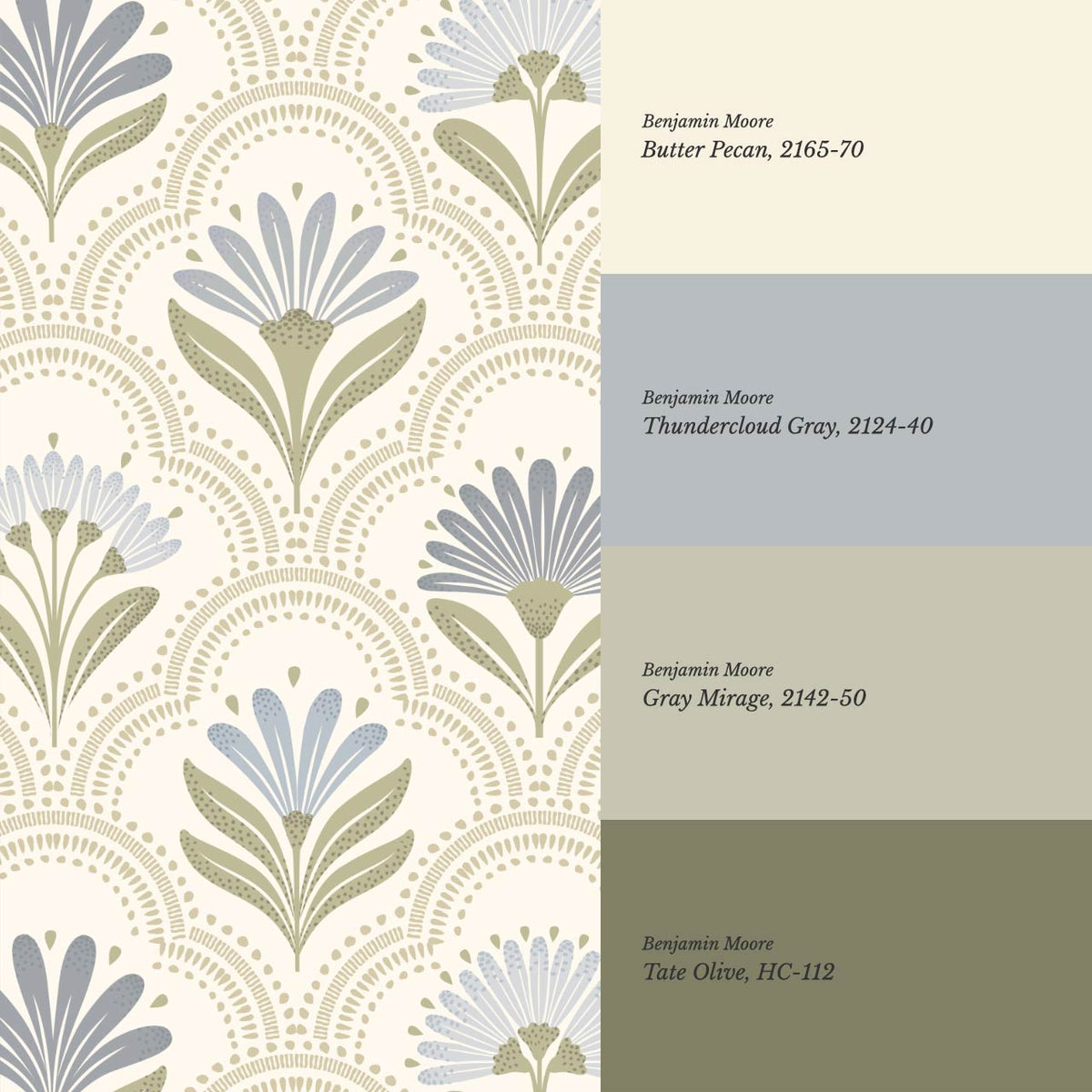 Petra Scandinavian Folk Flower Cream Beige Sky Wallpaper