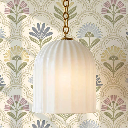 Petra Scandinavian Folk Flower Cream Pastel Wallpaper