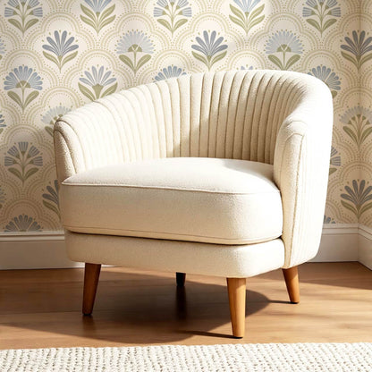 Petra Scandinavian Folk Flower Cream Beige Sky Wallpaper