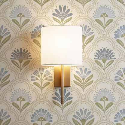 Petra Scandinavian Folk Flower Cream Beige Sky Wallpaper
