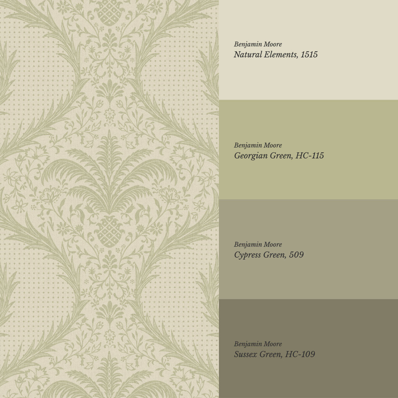 Peyton Esperanza Vines Beige Mint Wallpaper