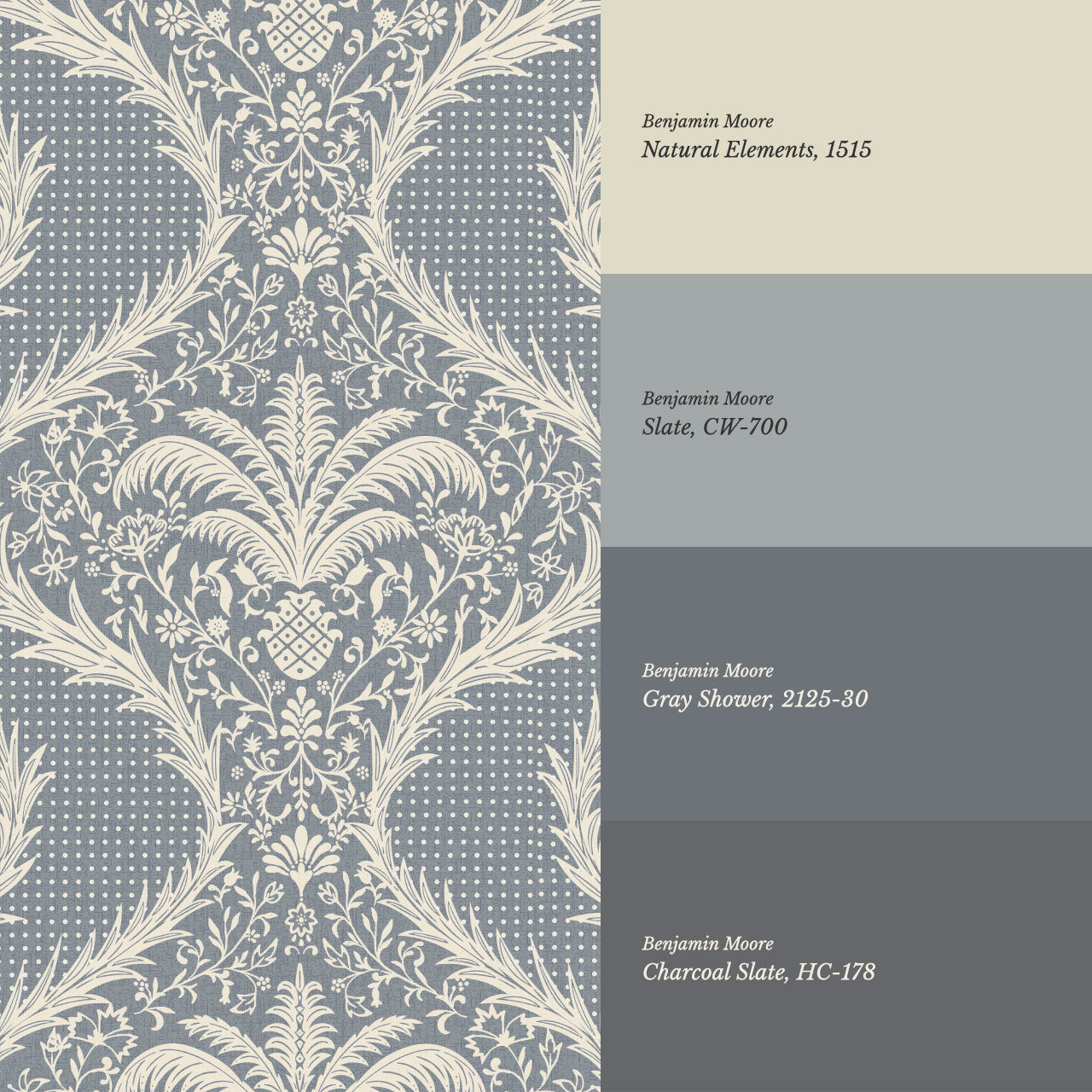 Peyton Esperanza Vines French Blue Wallpaper