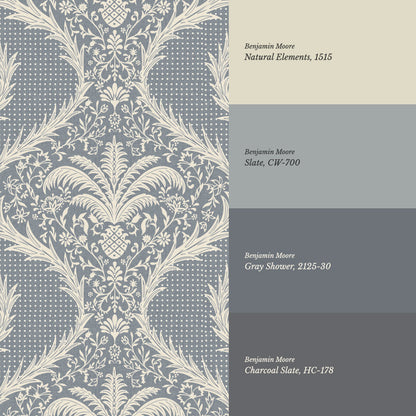 Peyton Esperanza Vines French Blue Wallpaper
