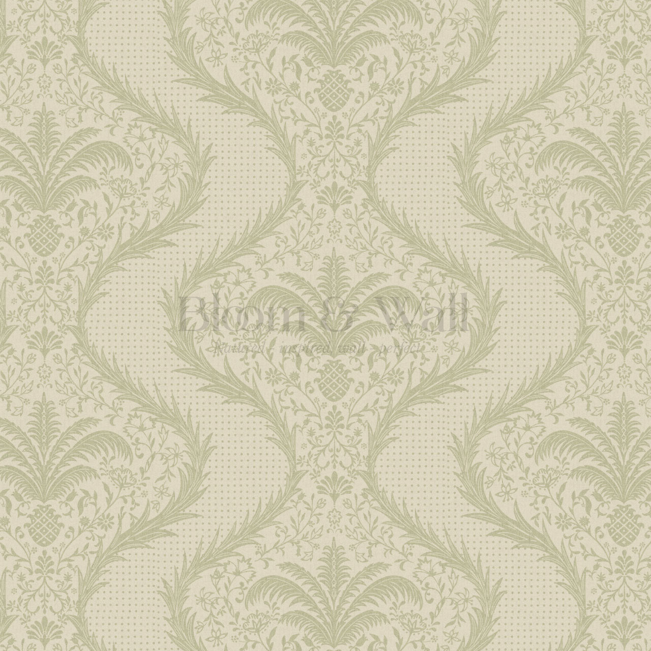 Peyton Esperanza Vines Beige Mint Wallpaper