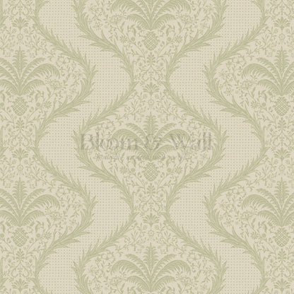 Peyton Esperanza Vines Beige Mint Wallpaper