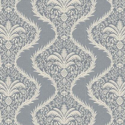 Peyton Esperanza Vines French Blue Wallpaper