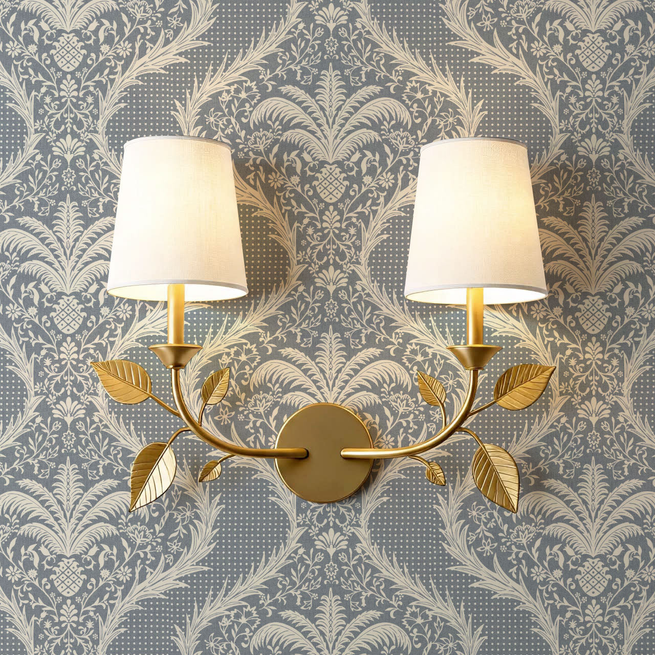 Peyton Esperanza Vines French Blue Wallpaper