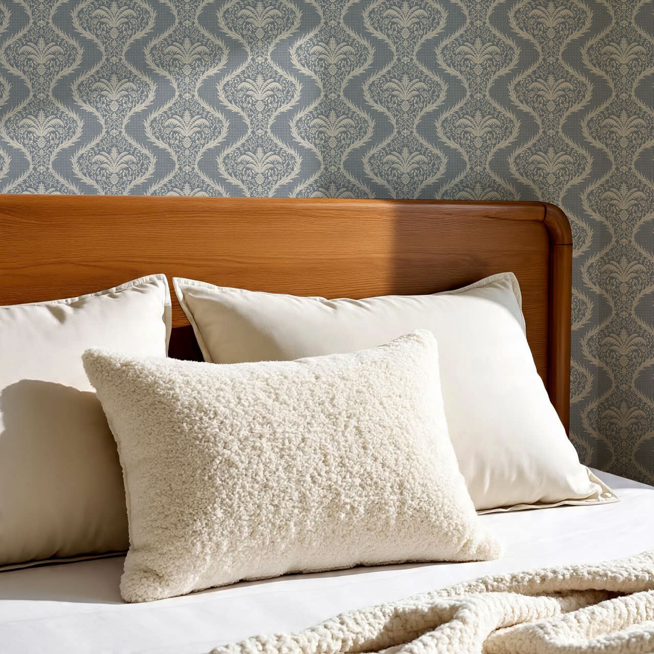 Peyton Esperanza Vines French Blue Wallpaper