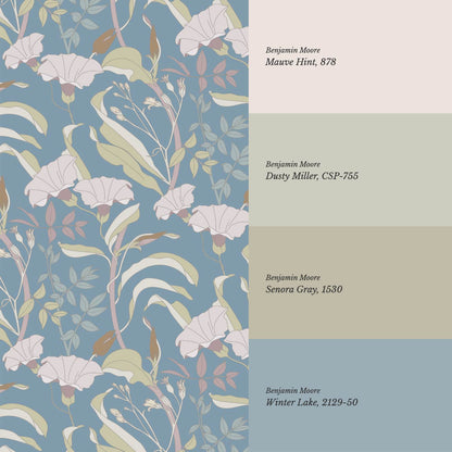 Phoebe Bindweed Blue Wallpaper