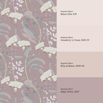 Phoebe Bindweed Dusty Mauve Wallpaper